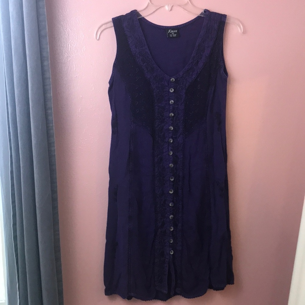 Purple button up dress